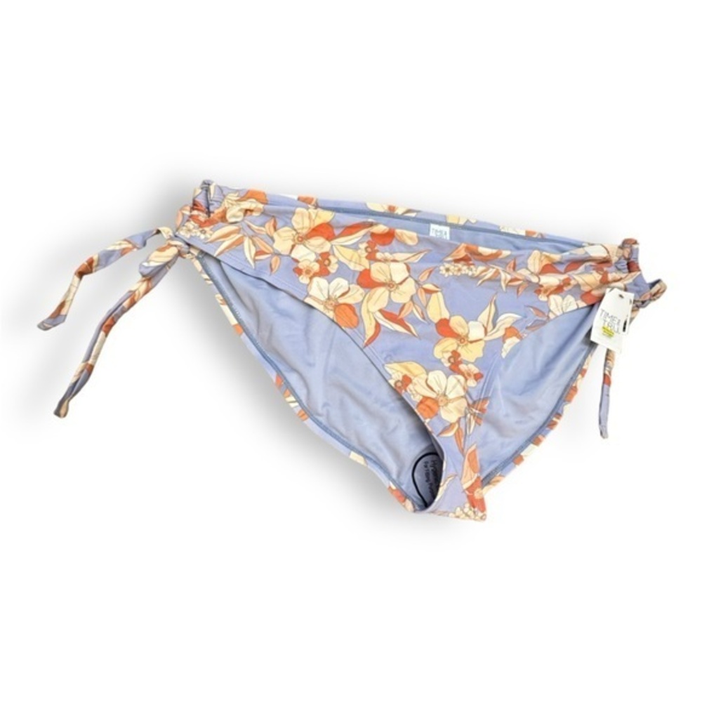 🆕 NWT Women’s 3X Bikini Separates Blue Floral Side Tie Bottoms 24w 26w